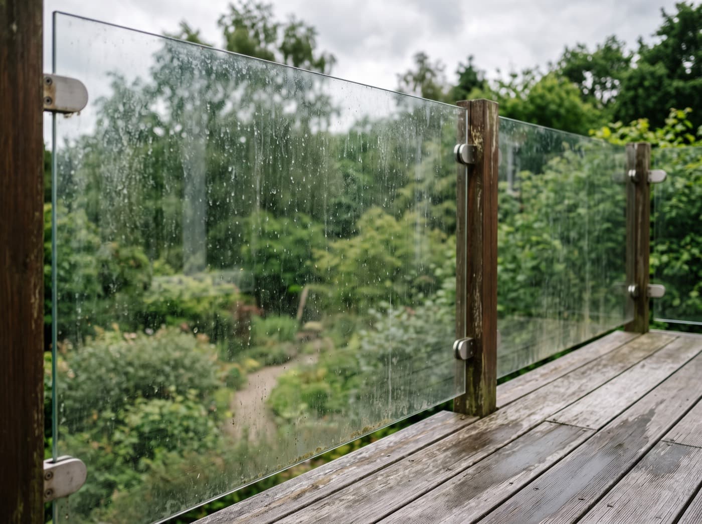 Glass Railing — before and after — before